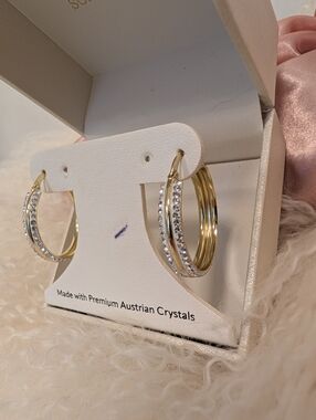 Sofia James Crystal Hoop Earrings
